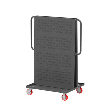 Valley Craft A-Frame Bin Cart - 2-Sided (2) Louvered Panels, 48”L x 30”W x 62”H, 1000 lb. Capacity, Gray